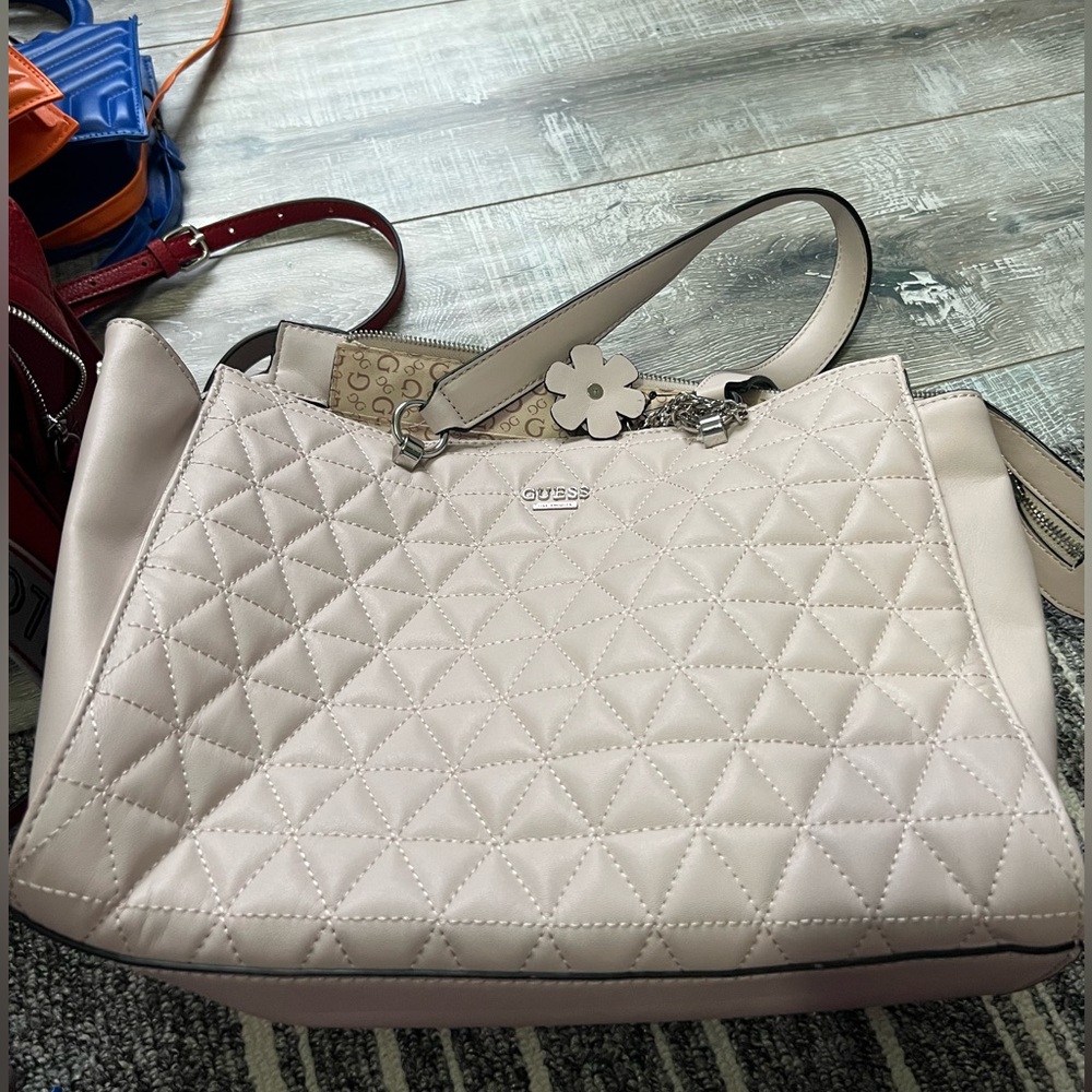 GUESS Quilted Cream Handbag